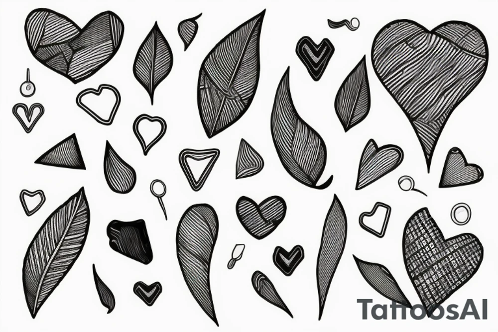 Scale weighing a heart and feather tattoo idea