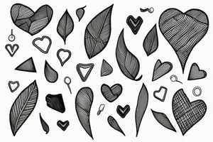 Scale weighing a heart and feather tattoo idea