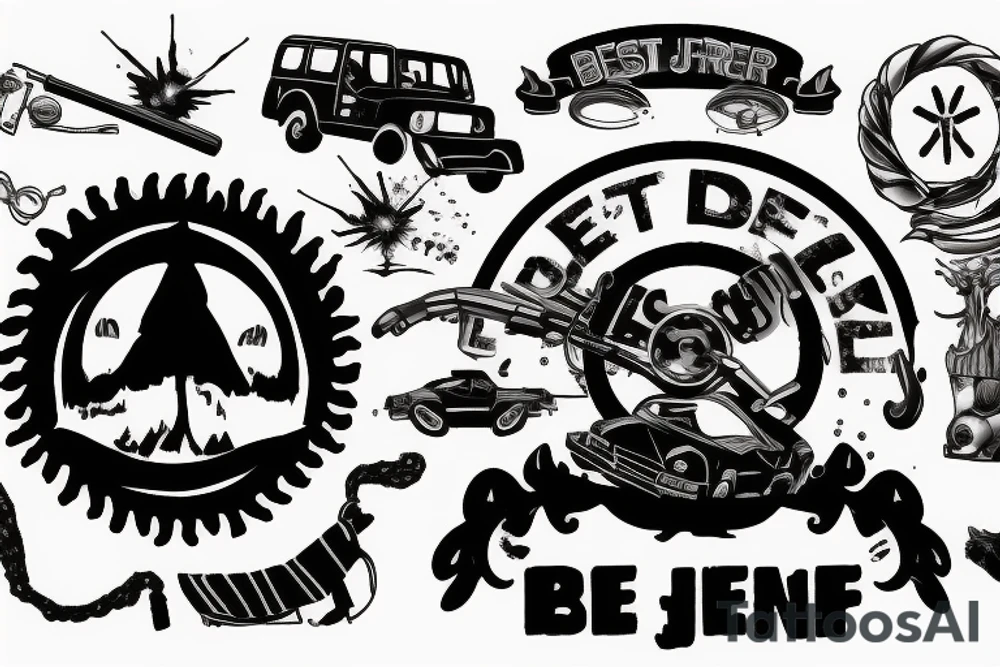 best friend, jeep, country, death tattoo idea