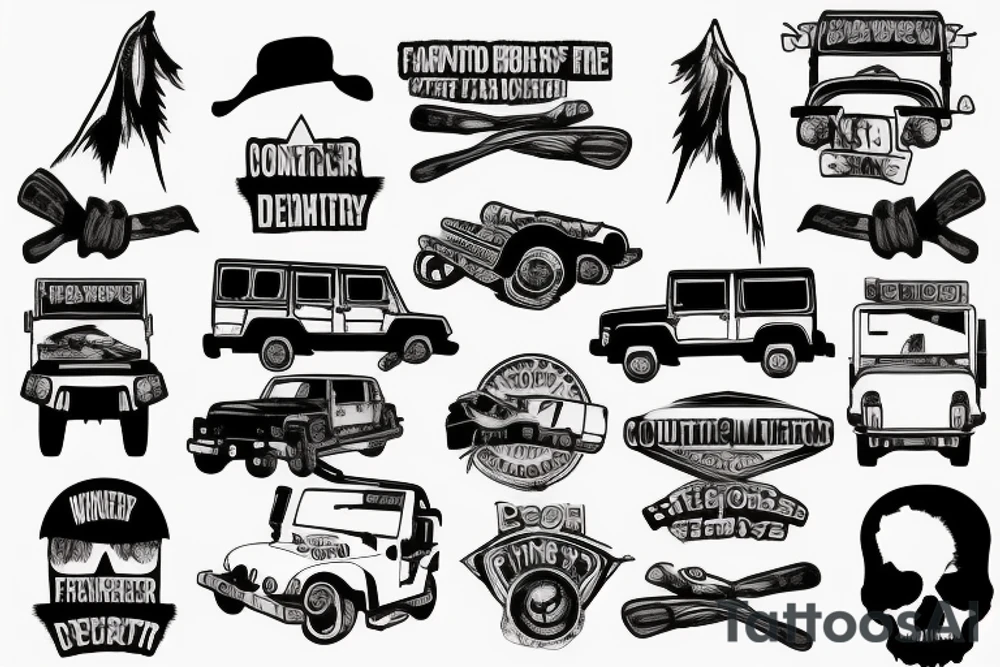 best friend, jeep, country, death tattoo idea