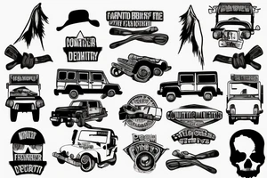 best friend, jeep, country, death tattoo idea