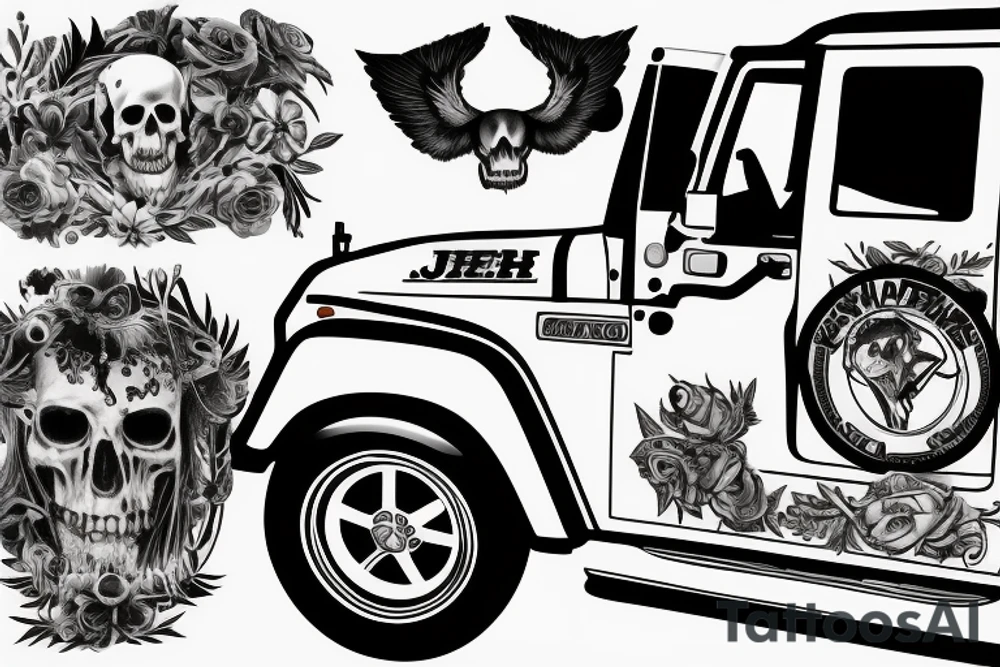 best friend, jeep, country, death tattoo idea