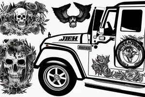 best friend, jeep, country, death tattoo idea