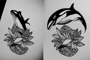 killer whale in inverted triangle tattoo idea