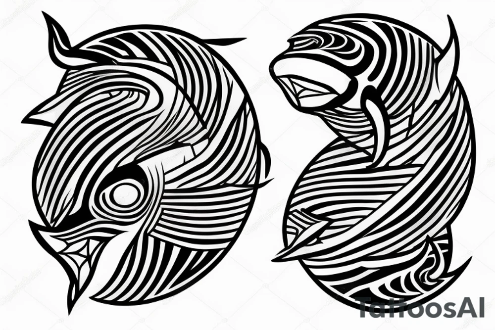 killer whale in inverted triangle tattoo idea