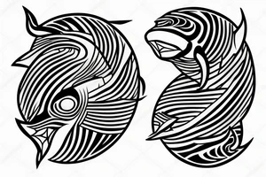 killer whale in inverted triangle tattoo idea
