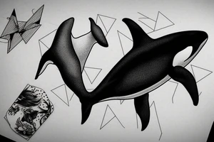 killer whale inside a triangle tattoo idea