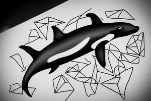 killer whale inside a triangle tattoo idea