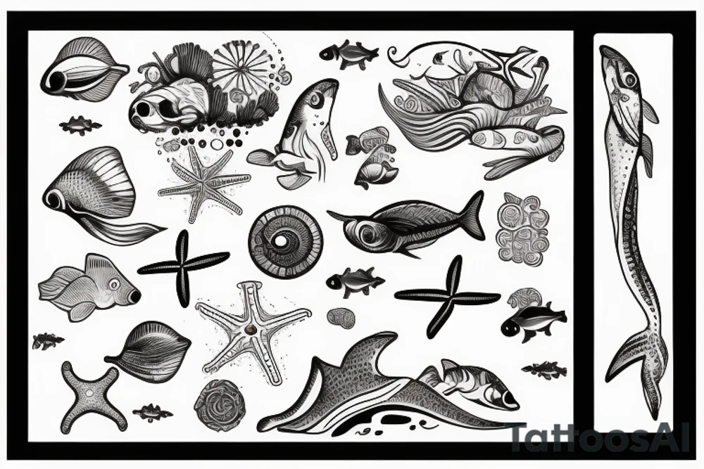 sealife, marina, nordsee, ostsee tattoo idea