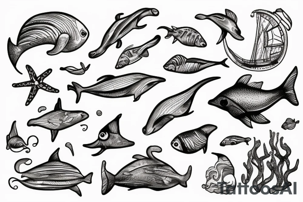 sealife, marina, nordsee, ostsee tattoo idea