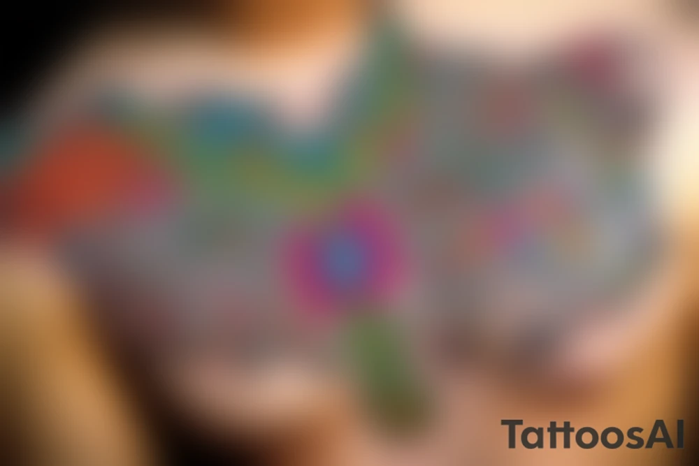 Quetzalcóatl with Lily flower tattoo idea