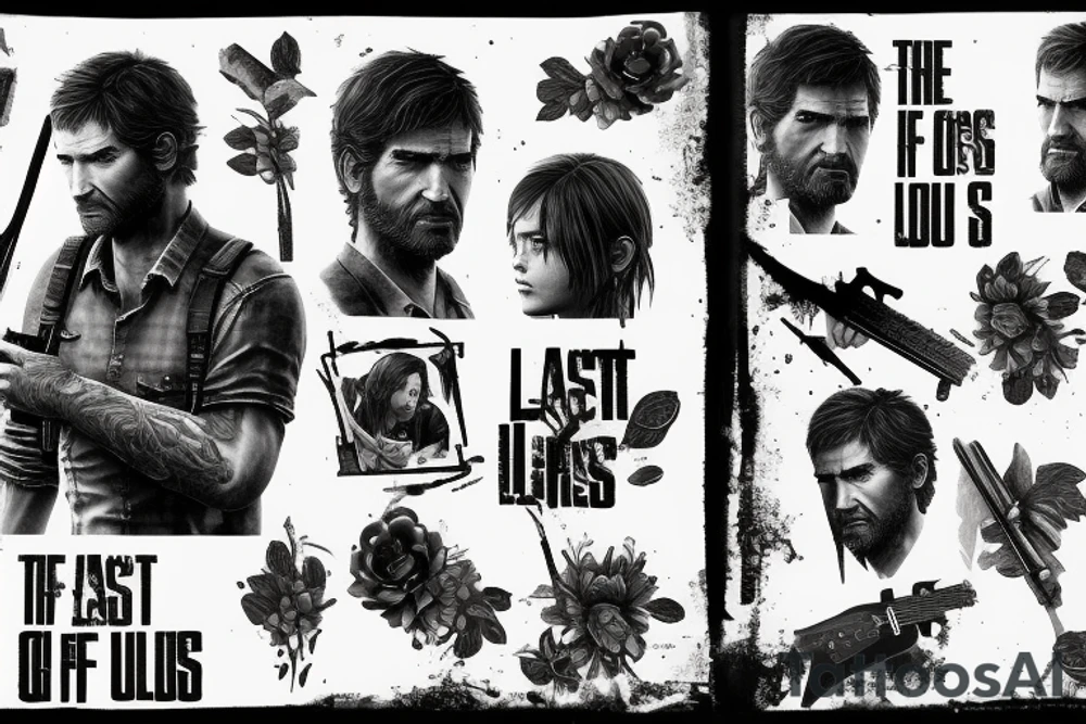 rectangle narrow tattoo the last of us part 2 guitar tattoo idea