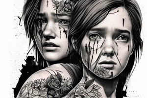 rectangle narrow tattoo the last of us part 2 guitar tattoo idea