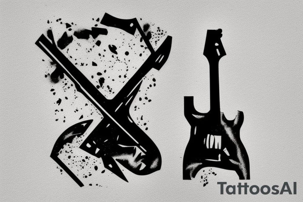 rectangle narrow tattoo the last of us part 2 guitar tattoo idea
