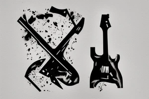rectangle narrow tattoo the last of us part 2 guitar tattoo idea