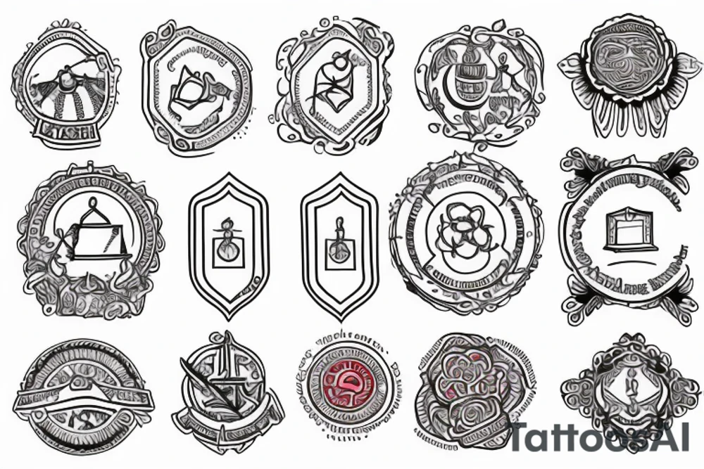 red wax seal  arched bridge school teacher fraternity tattoo tattoo idea