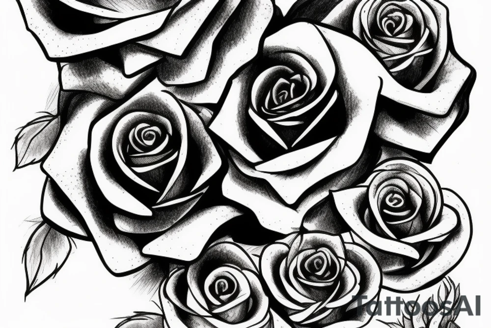 Rose with aries zodiac sign tattoo idea