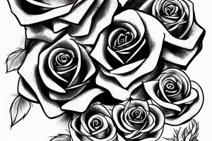 Rose with aries zodiac sign tattoo idea
