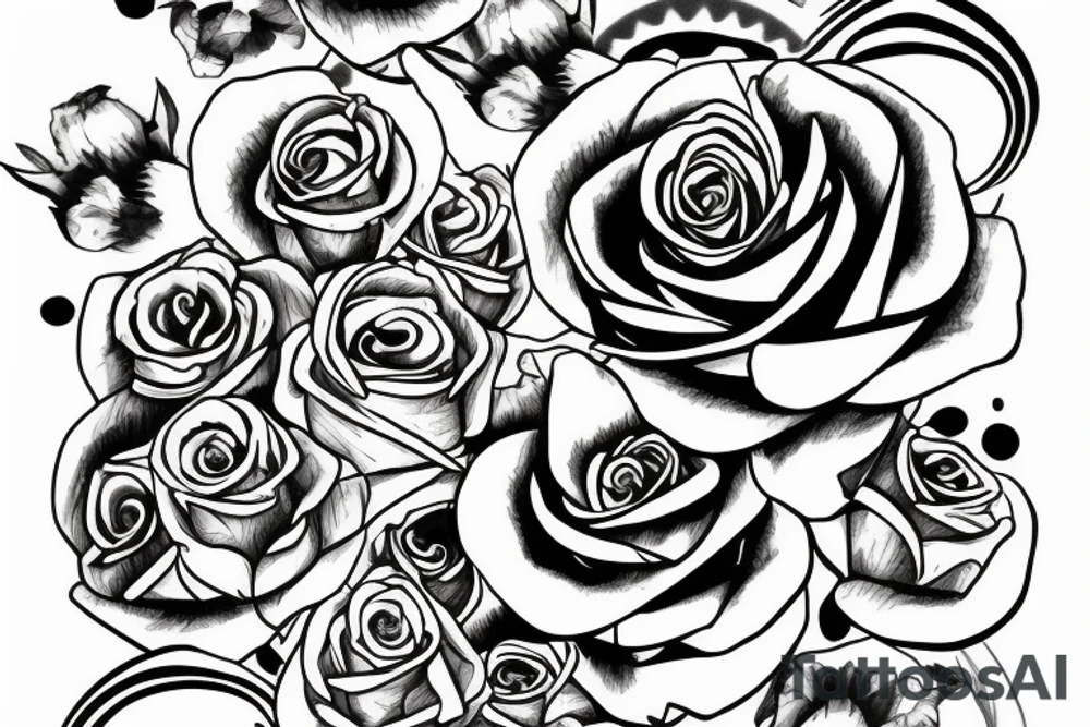 aries zodiac sign in a rose tattoo idea