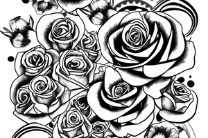 aries zodiac sign in a rose tattoo idea