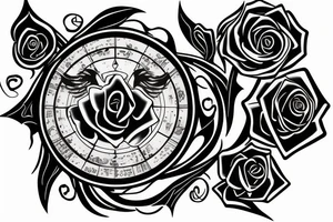 aries zodiac sign in a rose tattoo idea