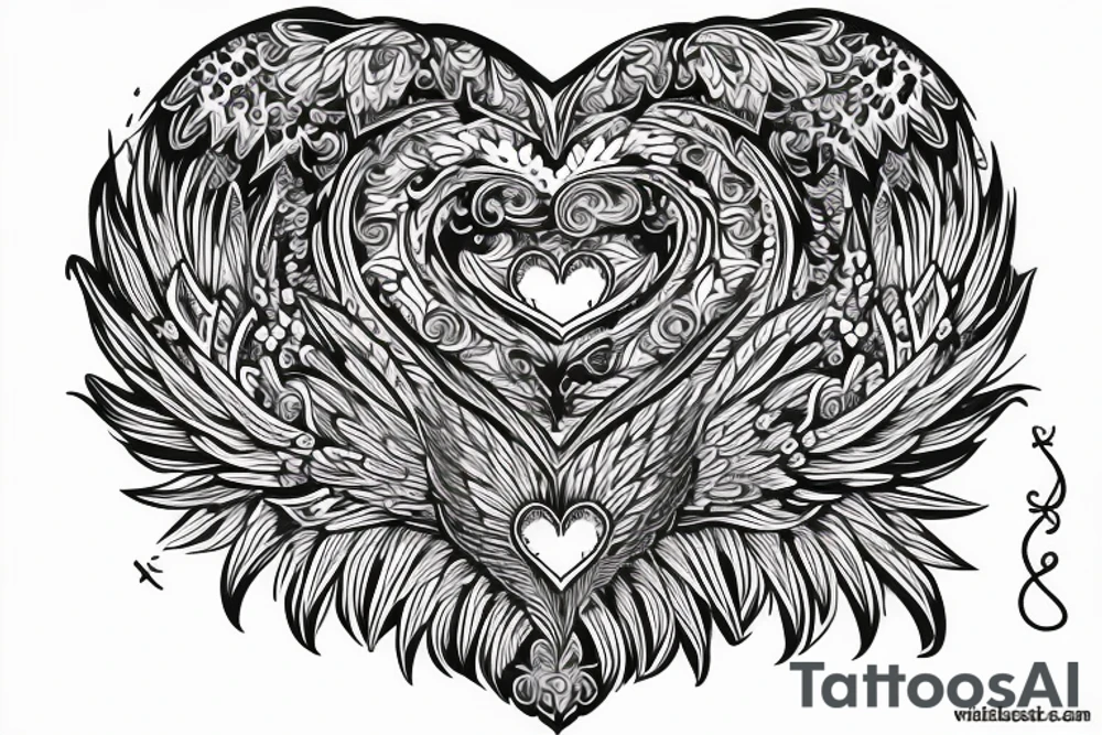 Heart with wings tattoo idea