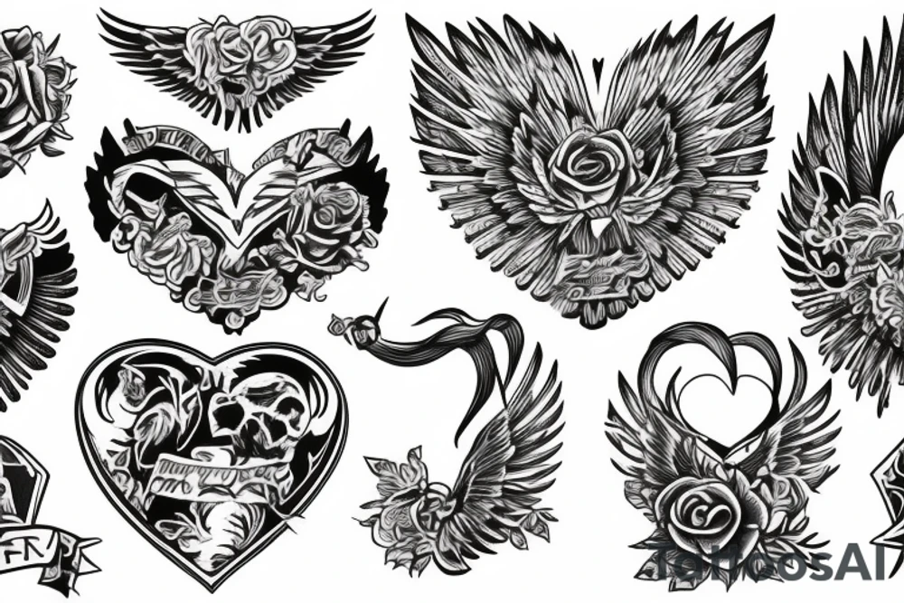 Heart with wings tattoo idea