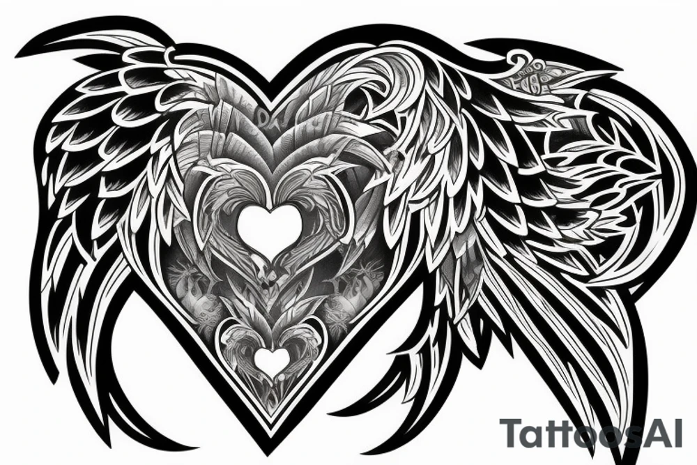 Heart with wings tattoo idea