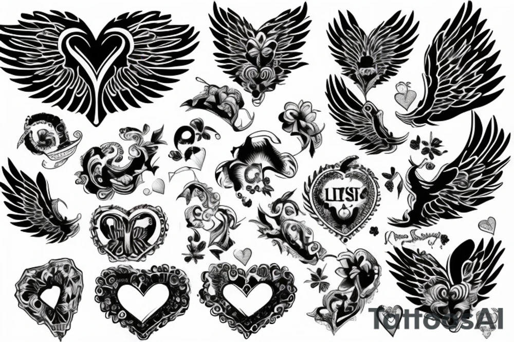 Heart with wings tattoo idea