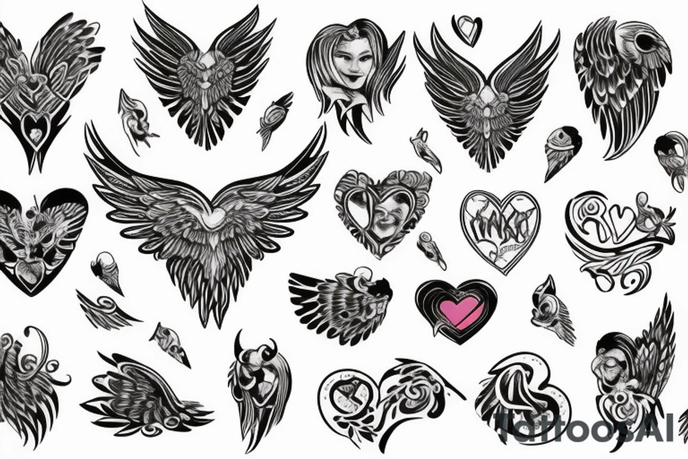 Heart with wings tattoo idea