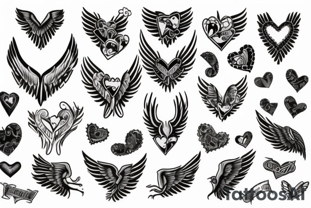 Heart with wings tattoo idea