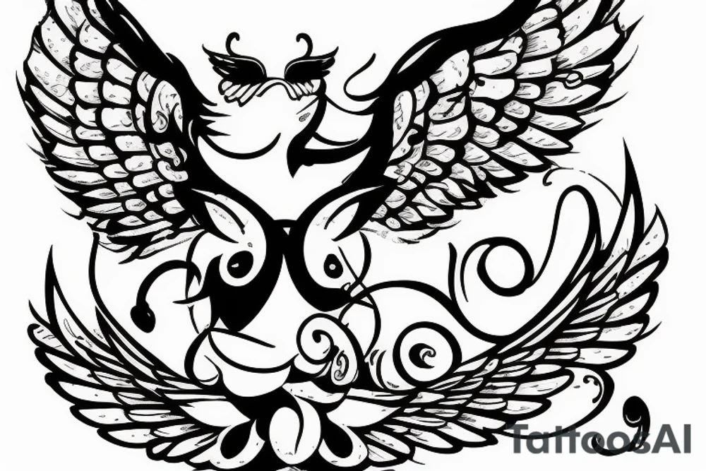 Pig with wings tattoo idea