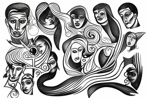 homage to son Lucca with contours by Picasso tattoo idea