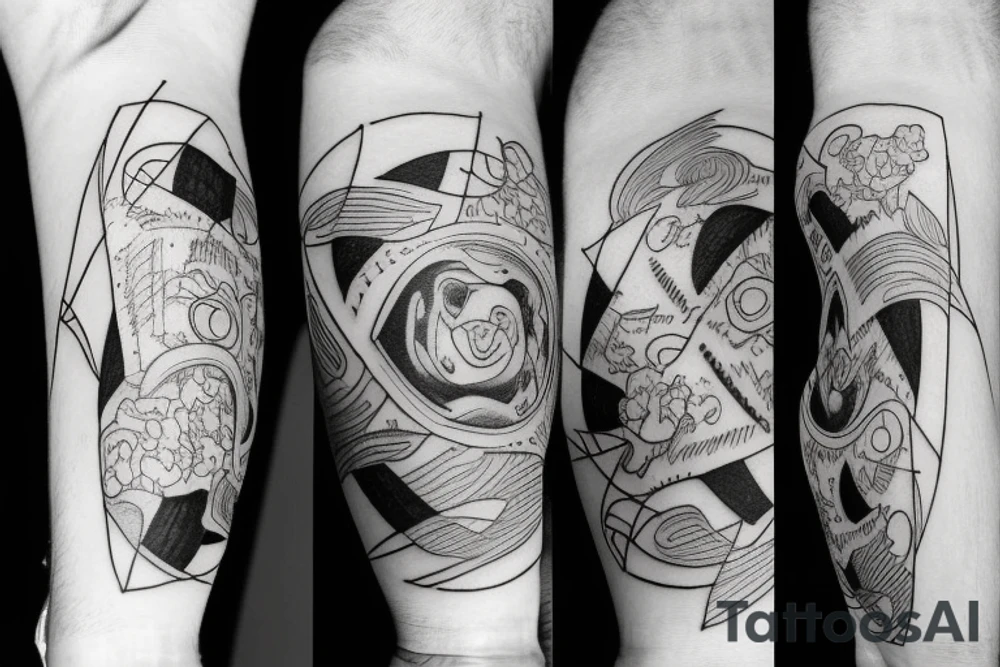 father and son drawing tattoo idea