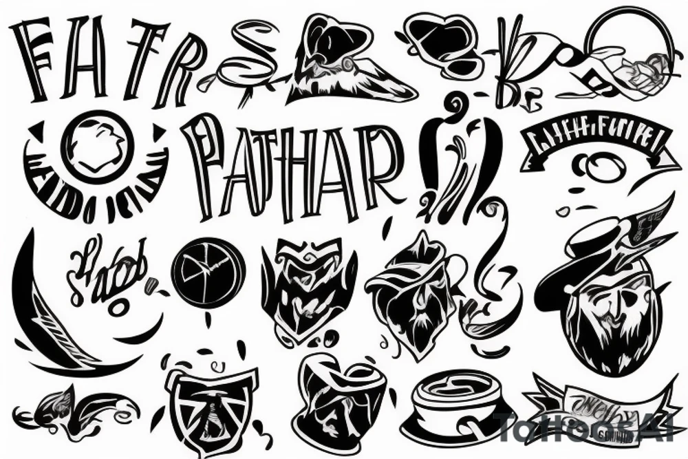 father and son drawing tattoo idea