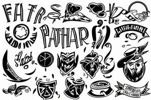 father and son drawing tattoo idea