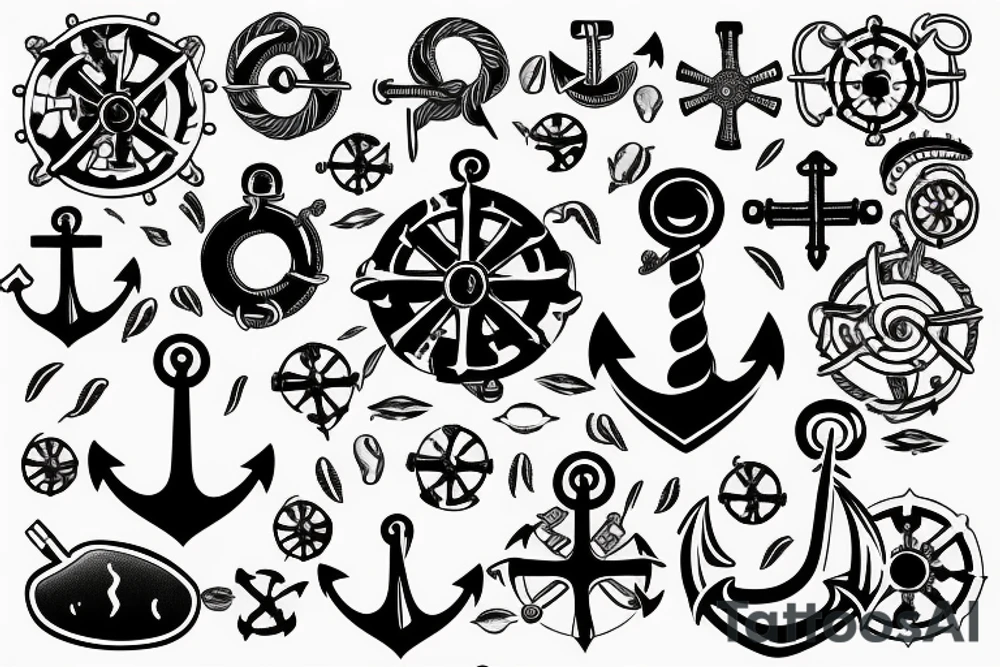 ocean and nautical involving an anchor tattoo idea