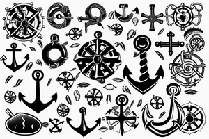ocean and nautical involving an anchor tattoo idea