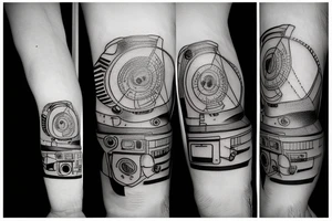 Camera with air plane propeller within its sensor tattoo idea