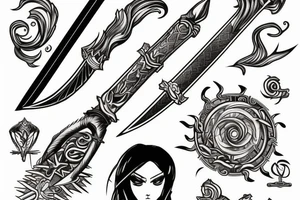 Fire and Water swords tattoo idea