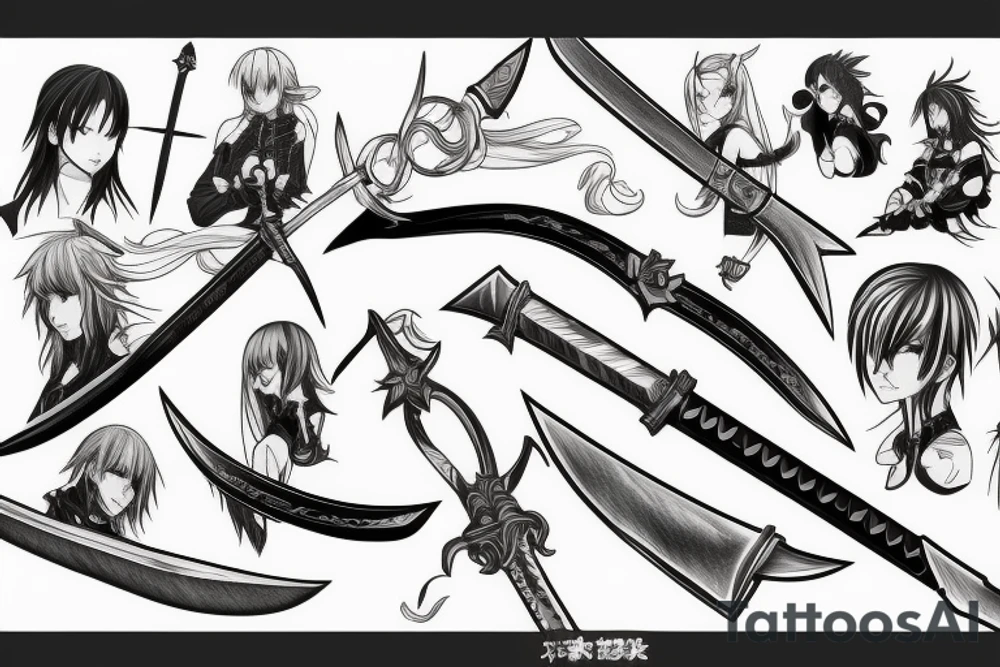 Anime sword tattoo idea