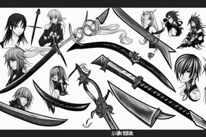 Anime sword tattoo idea