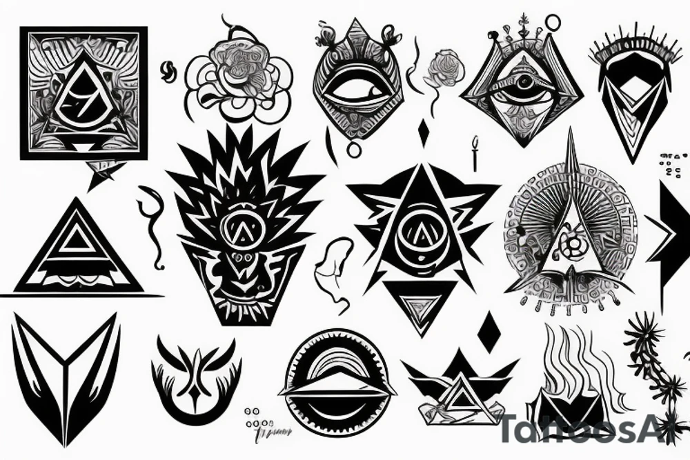 illuminati
money 
power 
simple tattoo idea