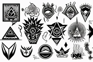 illuminati
money 
power 
simple tattoo idea
