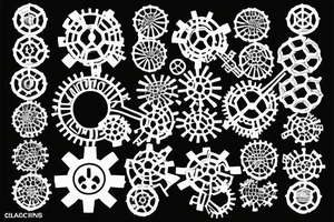 THC molecule in which the benzene rings are replaced by gears tattoo idea