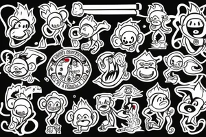 New school monkey shooting fire tattoo idea