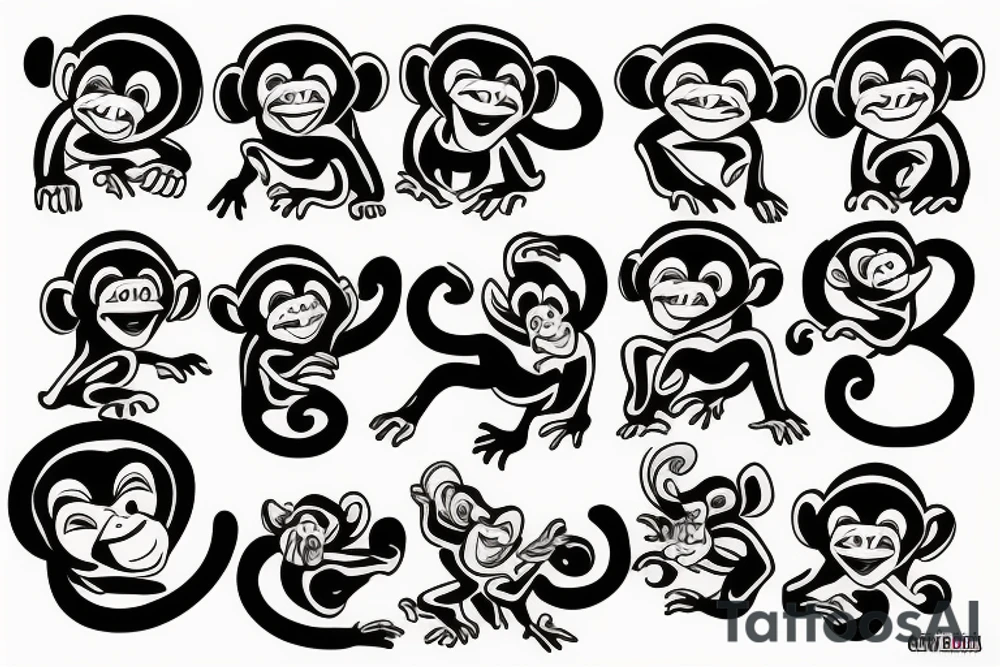 monkey shooting fire tattoo idea