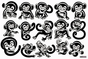 monkey shooting fire tattoo idea