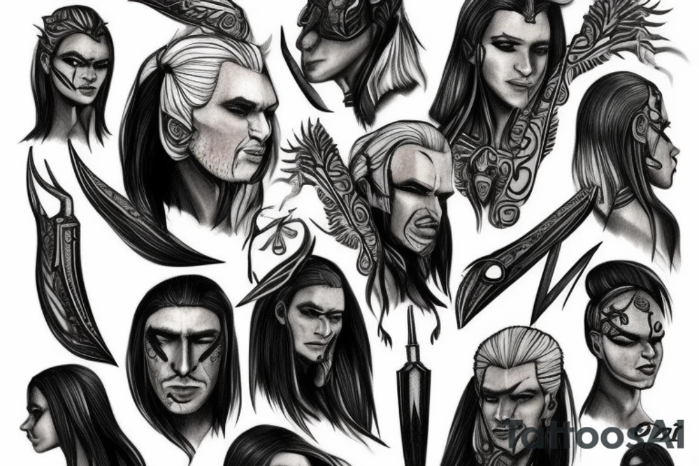 Witcher Axii igni aard yrden quen tattoo idea