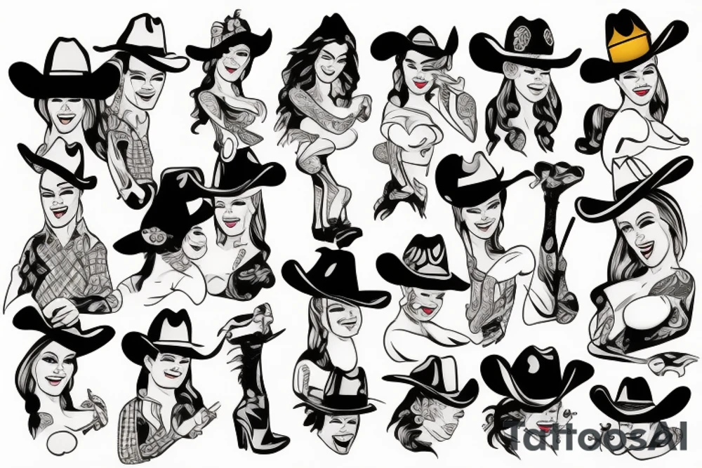 Cowboy pinup tattoo idea